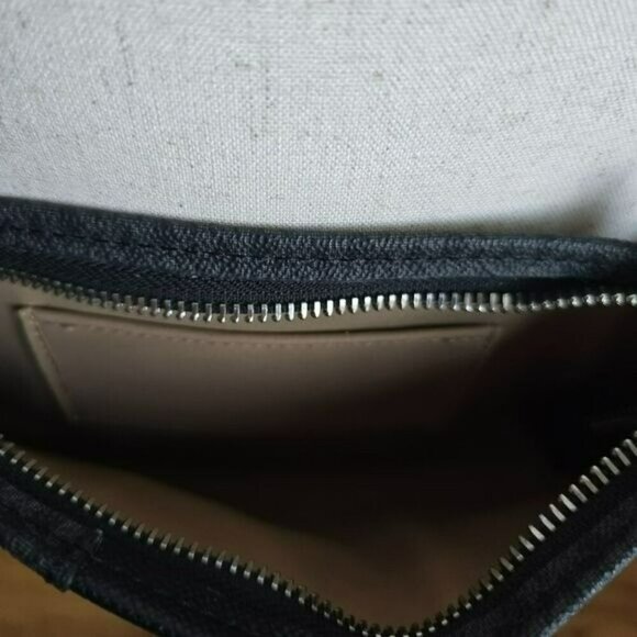 Michael Kors, New, MK Gray Black Logo Pebbled Leather Belt Bag, Small, Medium - Picture 10 of 12